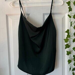 Green Satin Cowl Top - Originally 20.00
